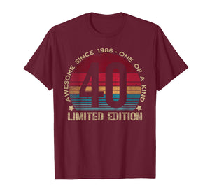 40 Year Old Gifts Vintage 1986 Limited Edition 40th Birthday T-Shirt