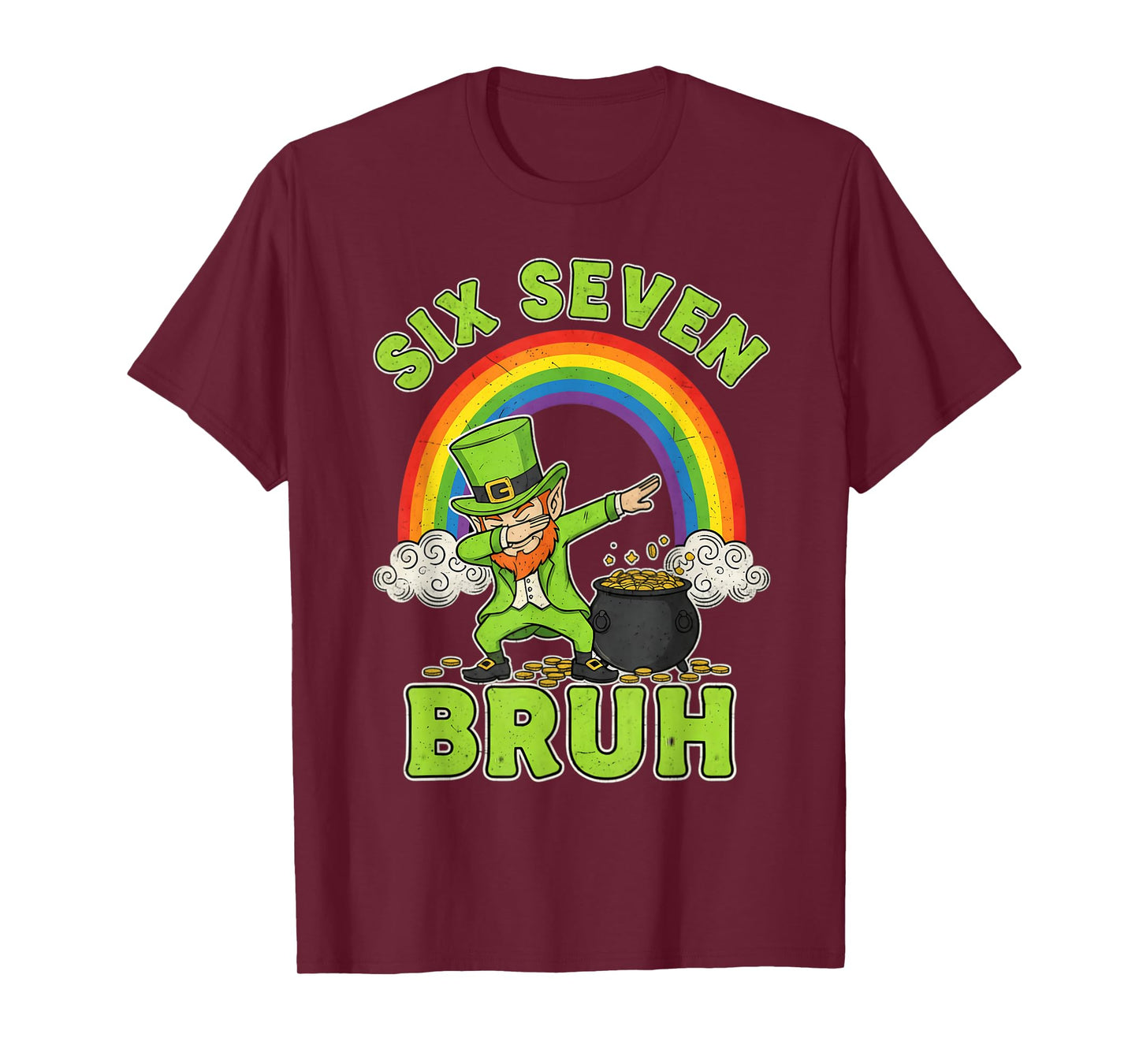 Six Seven St Patricks Day Dabbing Leprechaun Boys Girls Men T-Shirt