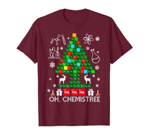 Oh Chemistree Scientist Chemical Christmas Xmas Teacher T-Shirt