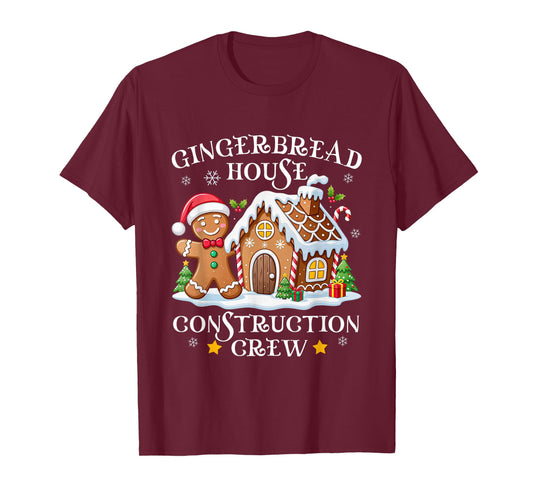 Christmas Gingerbread House Construction Crew Cookie Baking T-Shirt