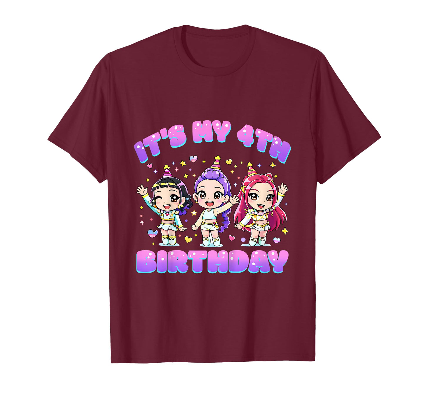 4 Years Old Birthday K pop Kids 4th Birthday Girls K-pop T-Shirt