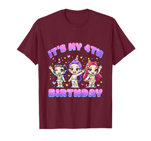 4 Years Old Birthday K pop Kids 4th Birthday Girls K-pop T-Shirt