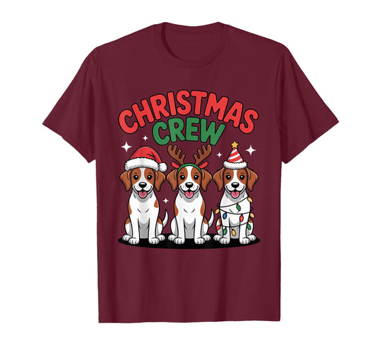 Christmas Crew Xmas Dog Puppy Breed Funny Christmas Brittany T-Shirt