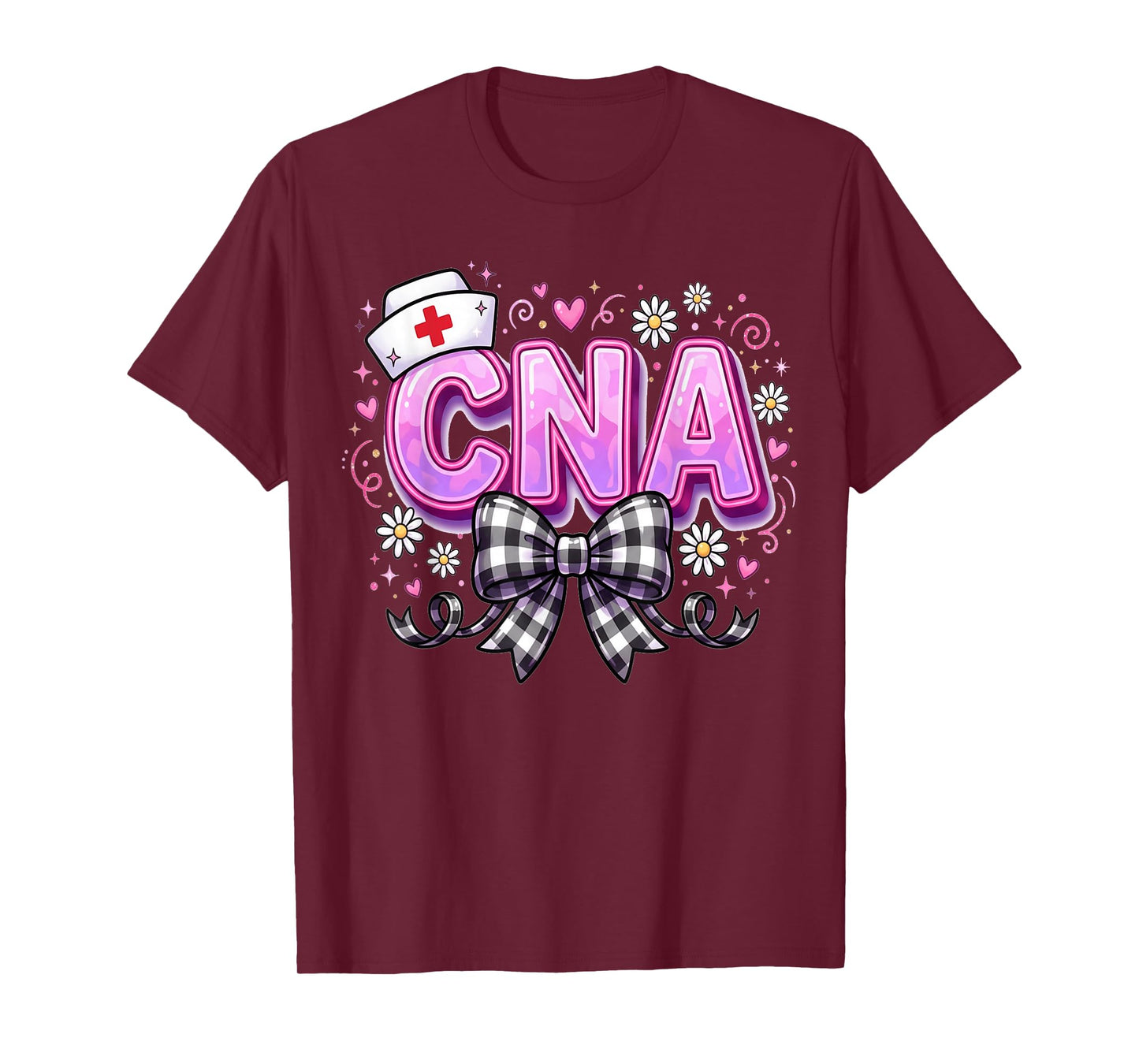 Hearts Certified Nursing Assistant Nurse CNA Valentines T-Shirt