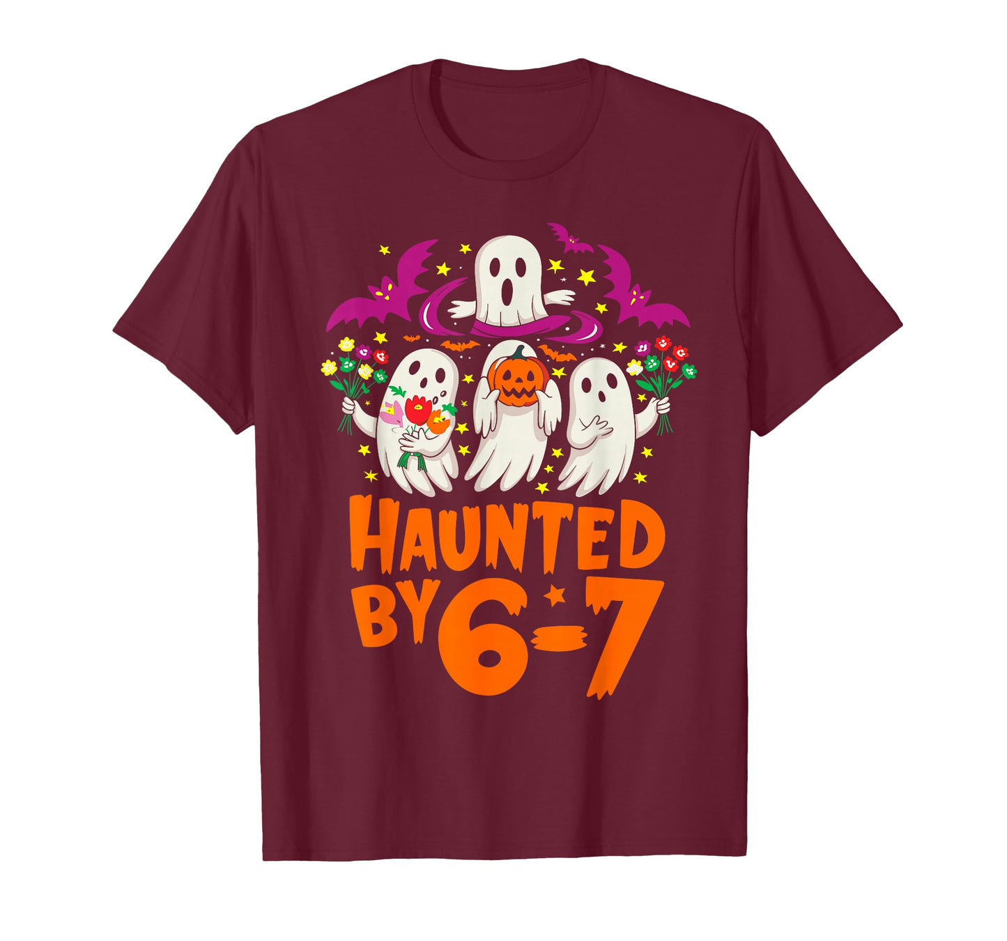 Haunted by 67 Funny Six Seven Meme Spooky Ghost Halloween T-Shirt