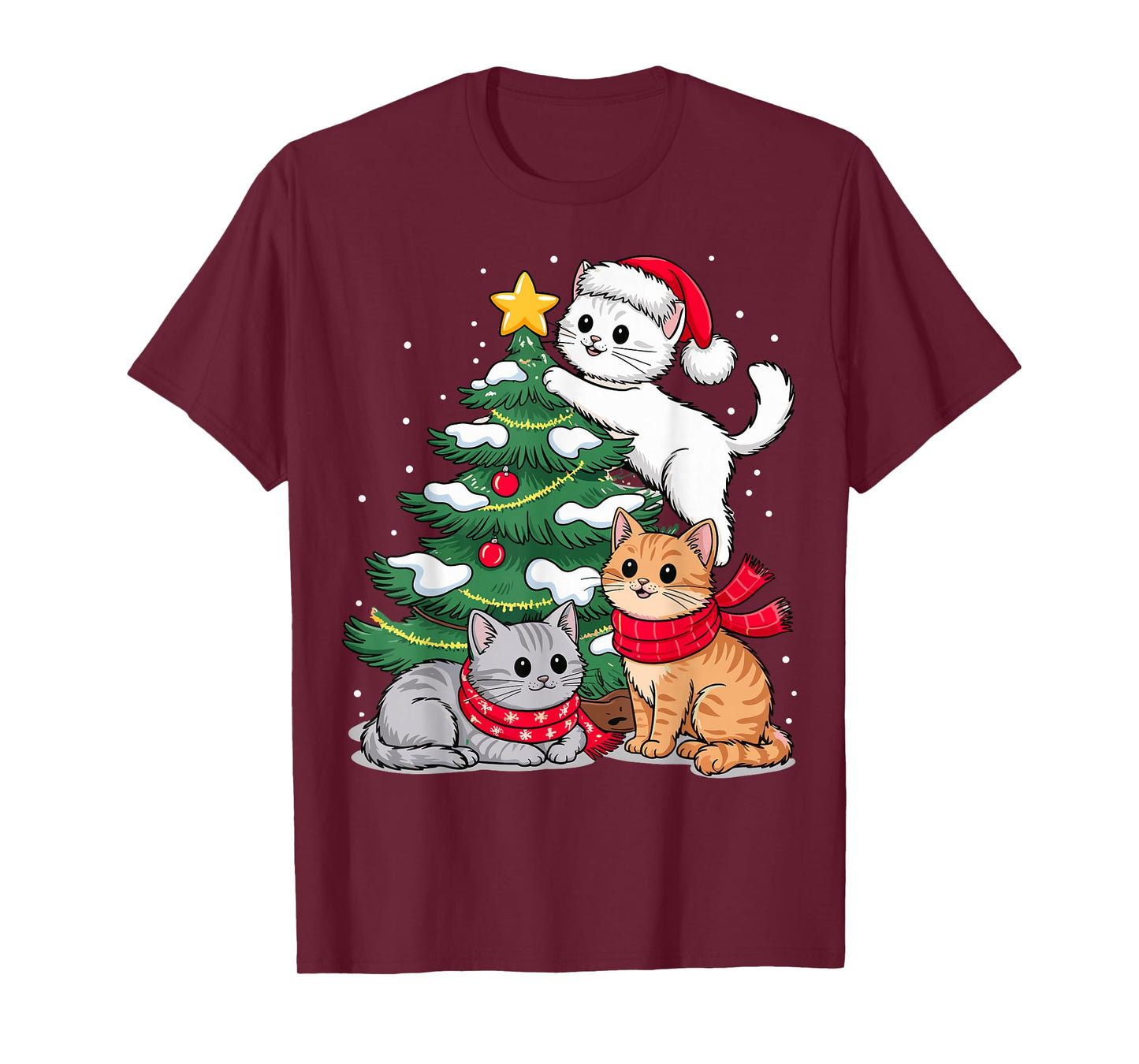 Christmas Tree Cats Xmas T-Shirt