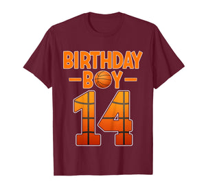 Kids 14 Years Old Basketball Player 14th Birthday Boy T-Shirt