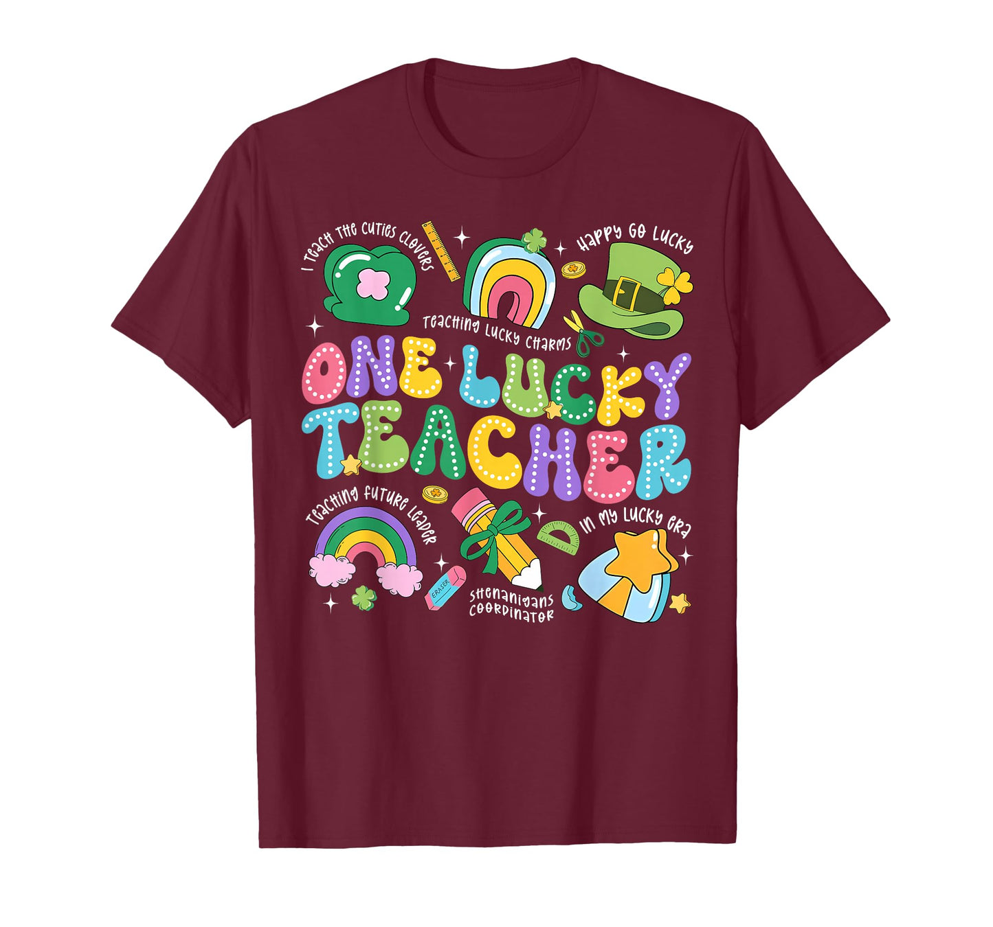 One Luckey Teacher St. Patrick's Day Irish Girl Kid Teacher T-Shirt
