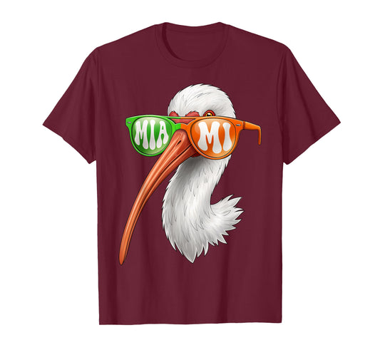 Vintage American White Ibis with Sunglasses for Men Women T-Shirt