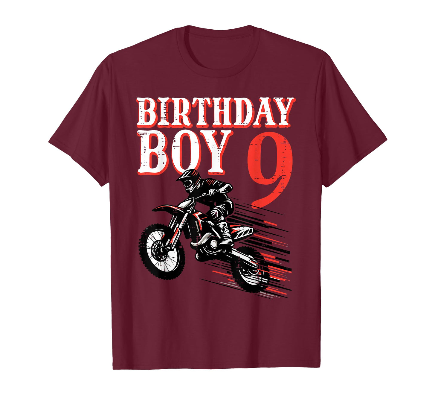 Birthday Boy 9 Motorcycle 9th Bday Biker Rider Boys Kids T-Shirt