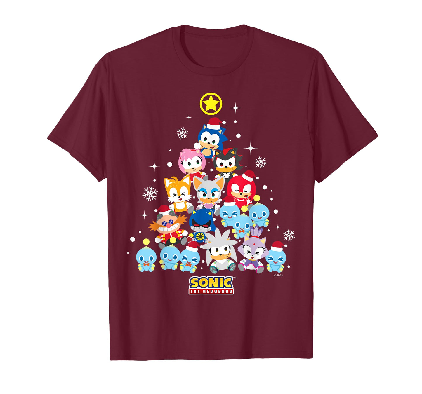Sonic The Hedgehog - Cute Sonic and Friends Holiday T-Shirt