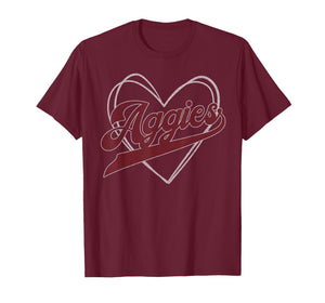 Aggies Heart Men Women Kids Youth Teen Boys Girls T-Shirt