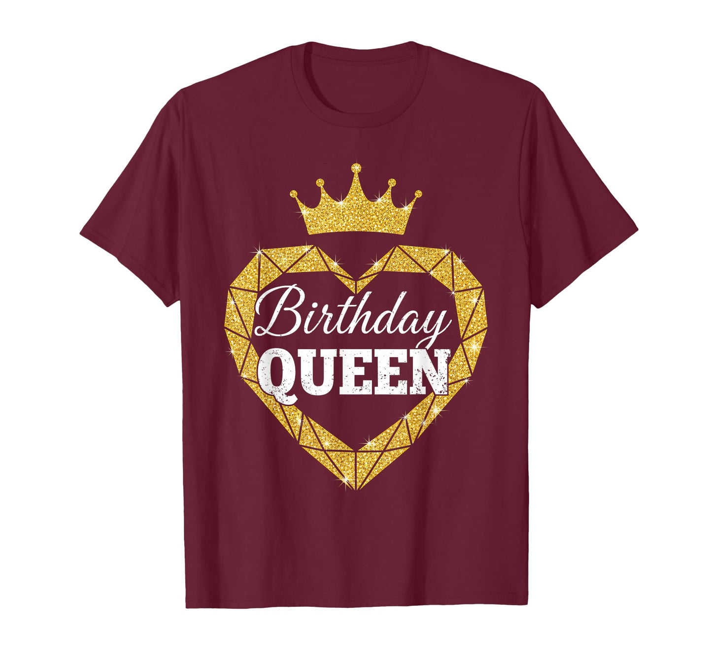 Birthday Queen Crown Golden Sparkle Vibes Party Celebration T-Shirt
