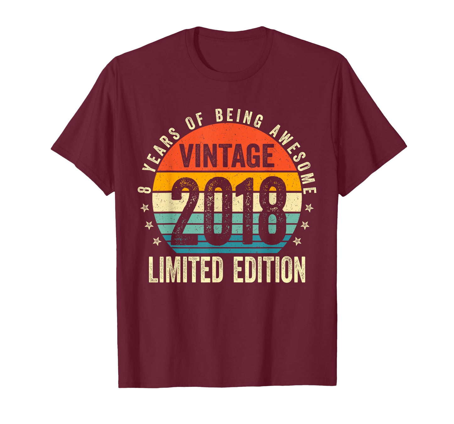 8 Year Gifts Old Vintage 2018 Limited Edition 8th Birthday T-Shirt