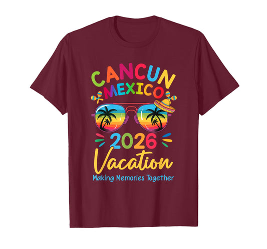 Cancun Mexico Vacation Beach 2026 Trip Squad Family Matching T-Shirt