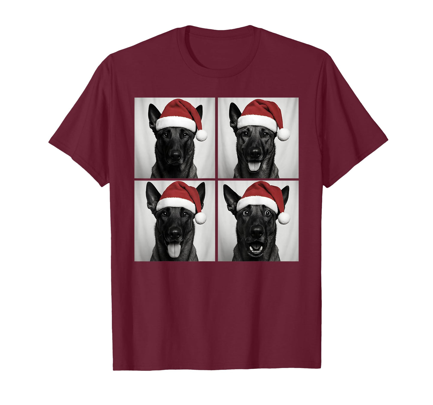 Funny Christmas Belgian Malinois Santa Dog Lover Photo Booth T-Shirt