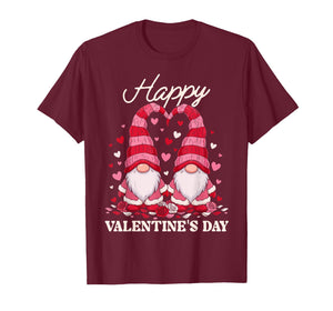 Happy Valentine Gnomes Cute Red Hearts Love Gnome Women T-Shirt