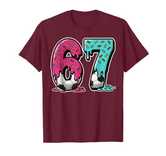 67 Ice Cream Drip Soccer Gen Alpha Slang Six Seven Meme T-Shirt