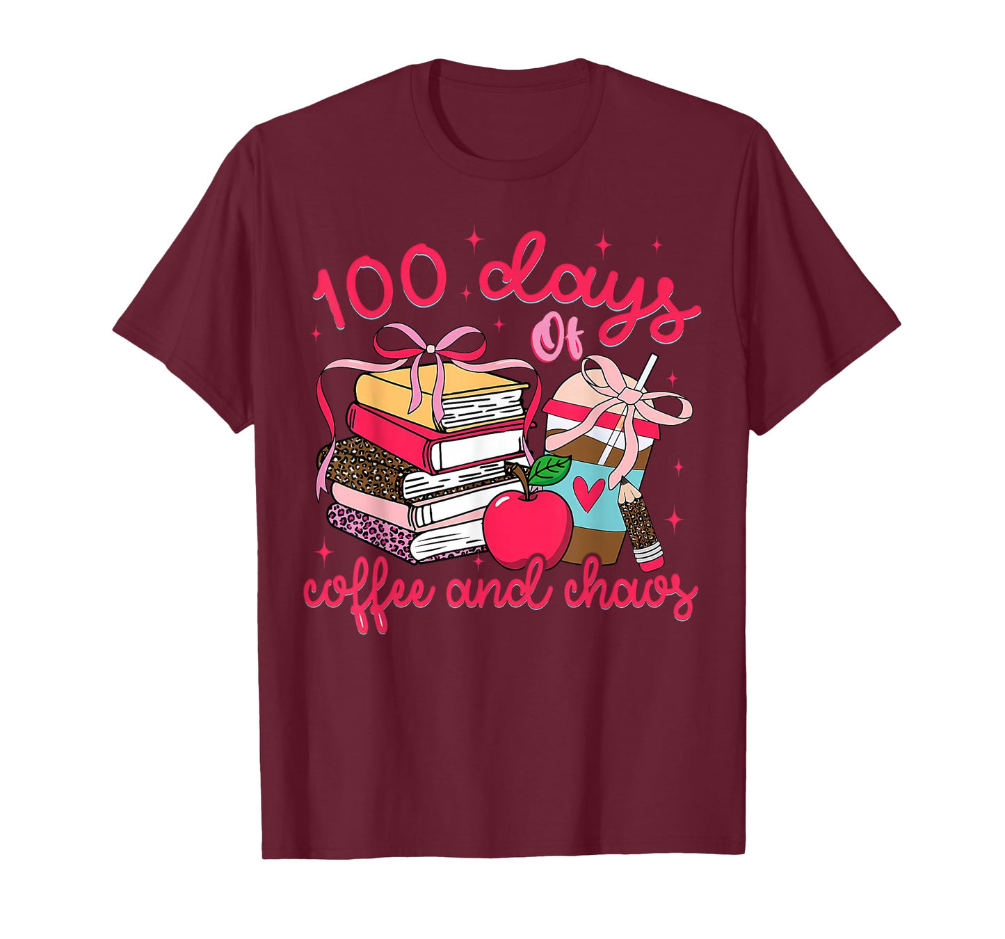 100 Days of Coffee Chaos Teacher 100th Day of School T-Shirt