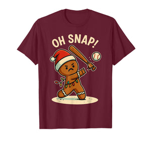 Oh Snap Gingerbreadman Baseball Christmas Men Boys Toddlers T-Shirt