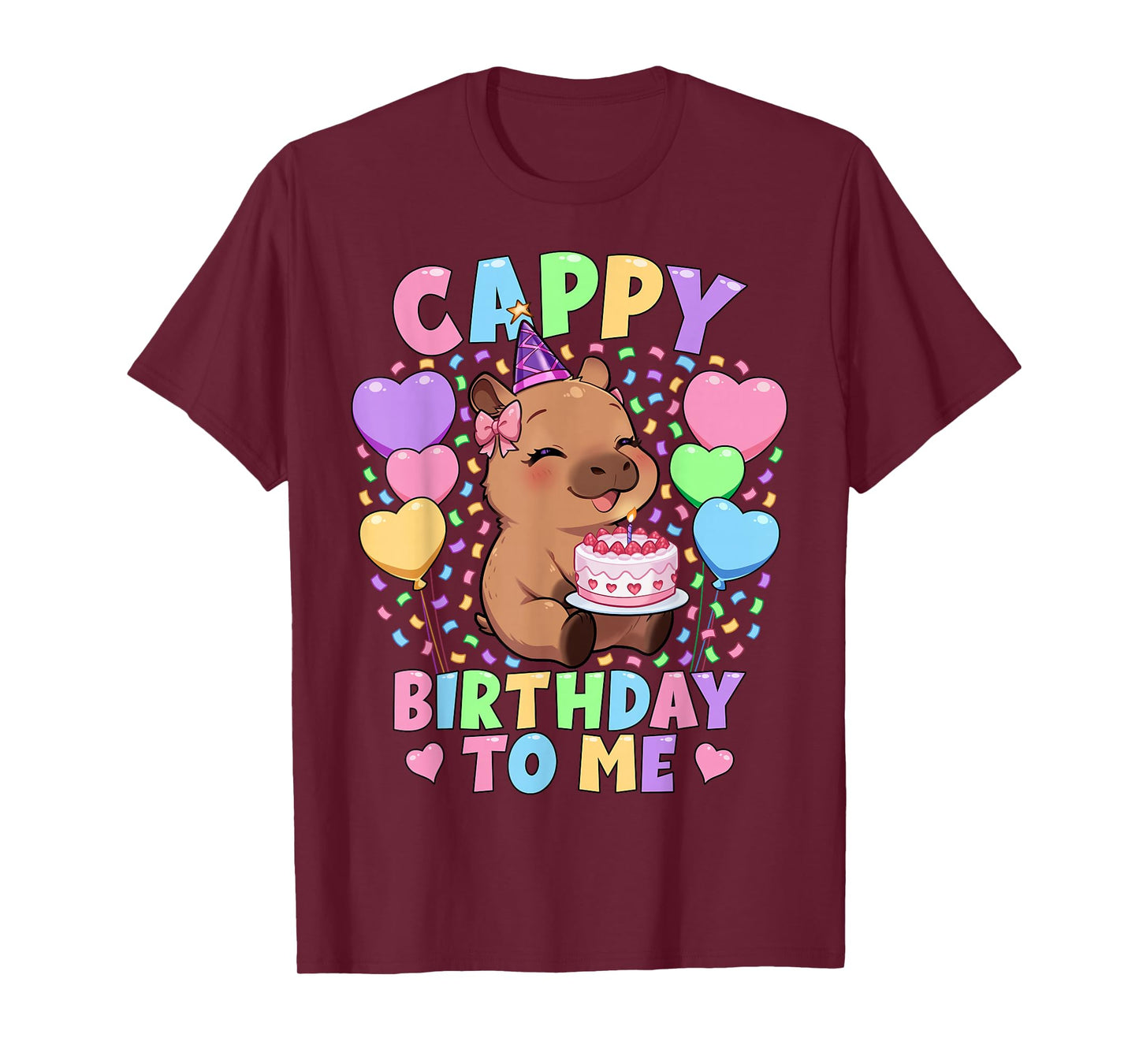 Capybara Birthday Shirt | Kawaii Girl Cappy Birthday to Me T-Shirt