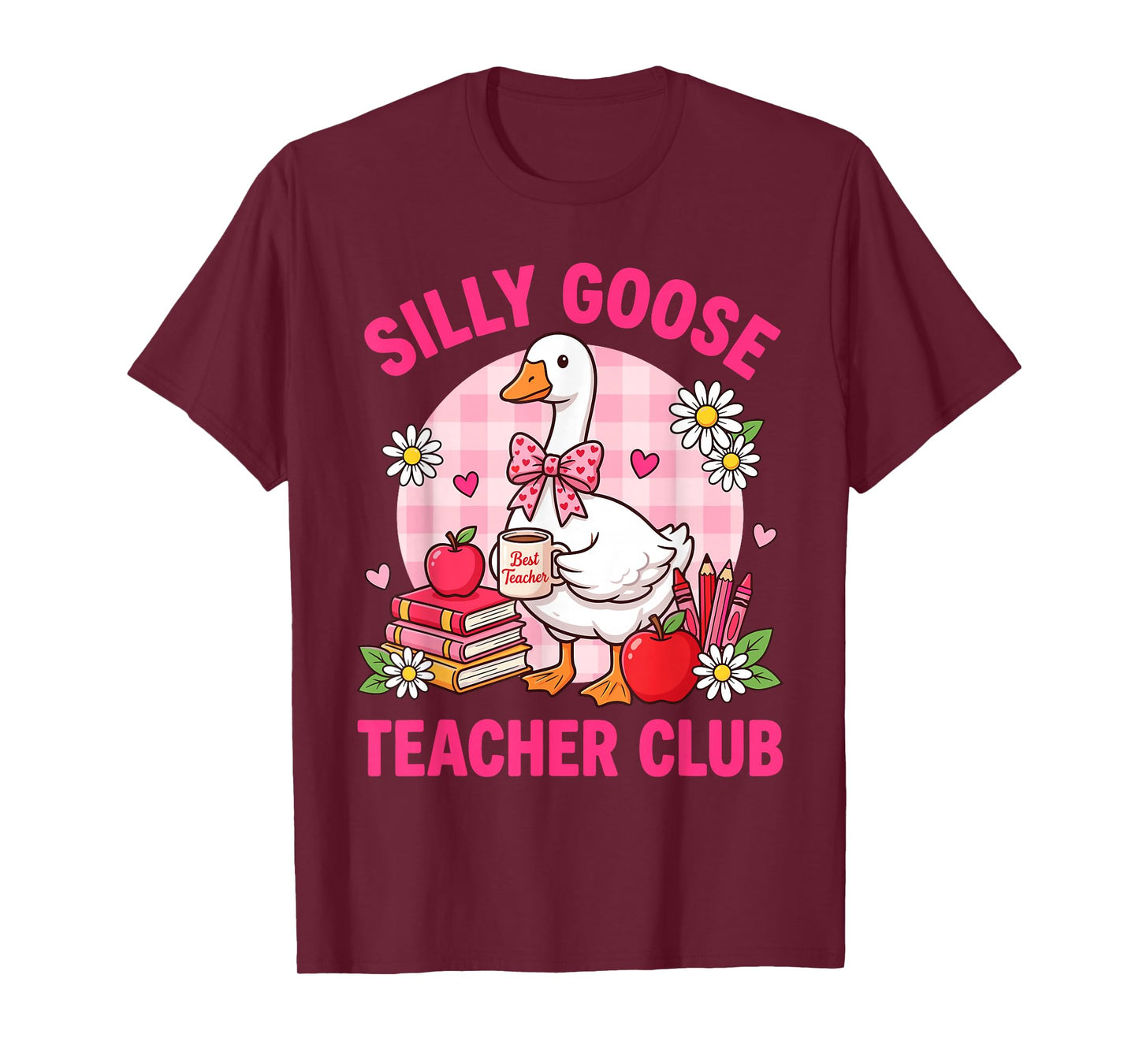 Heart Pink Bow Tie School T-Shirt