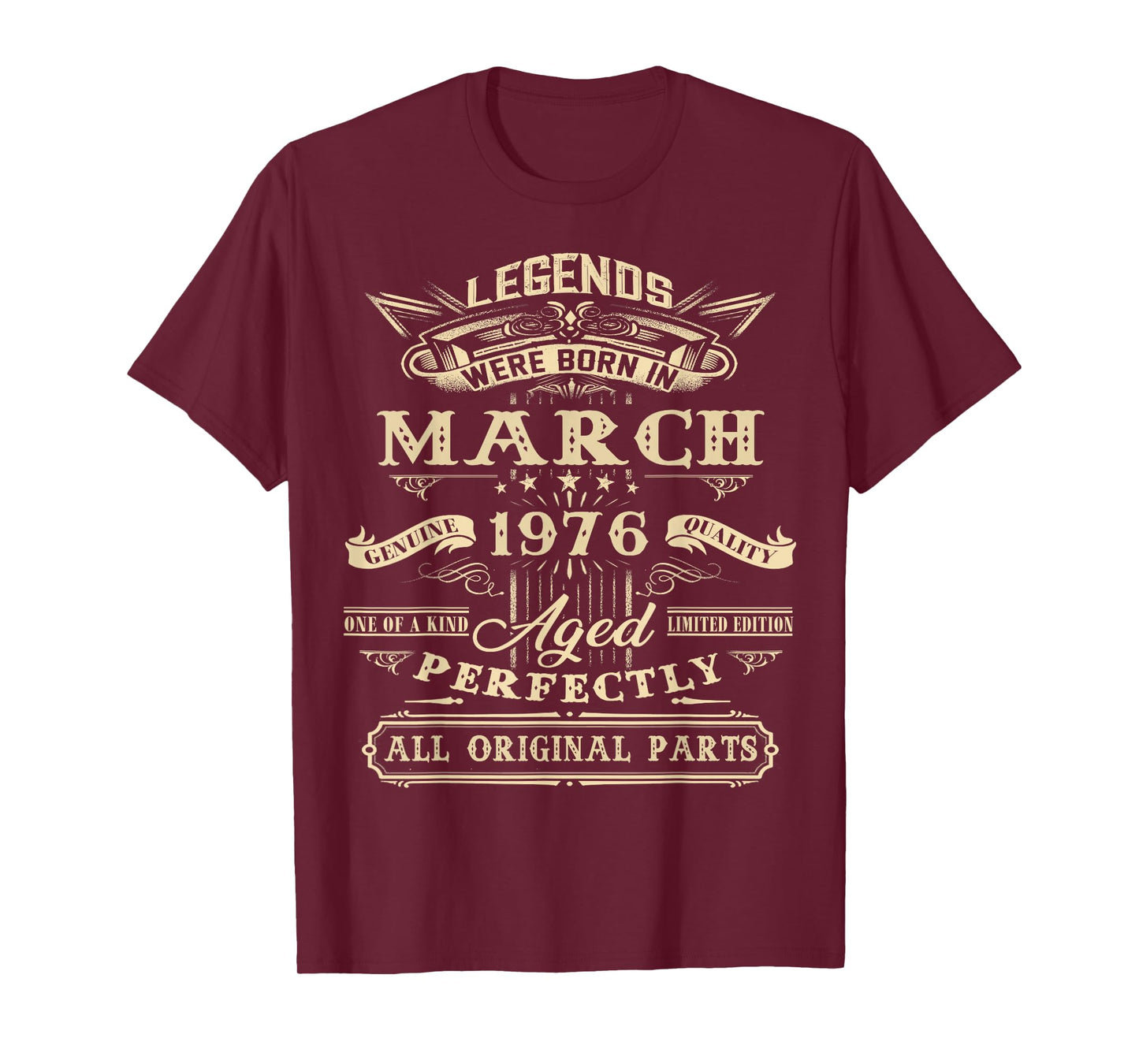 50th Birthday Gift Legend Born in March 1976 50 Yrs Old T-Shirt