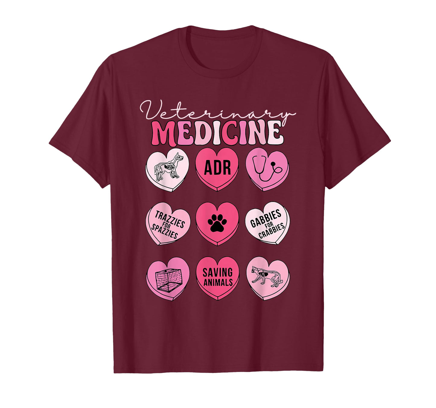 Veterinary Medicine Candy Heart Valentine Vet Tech Student T-Shirt