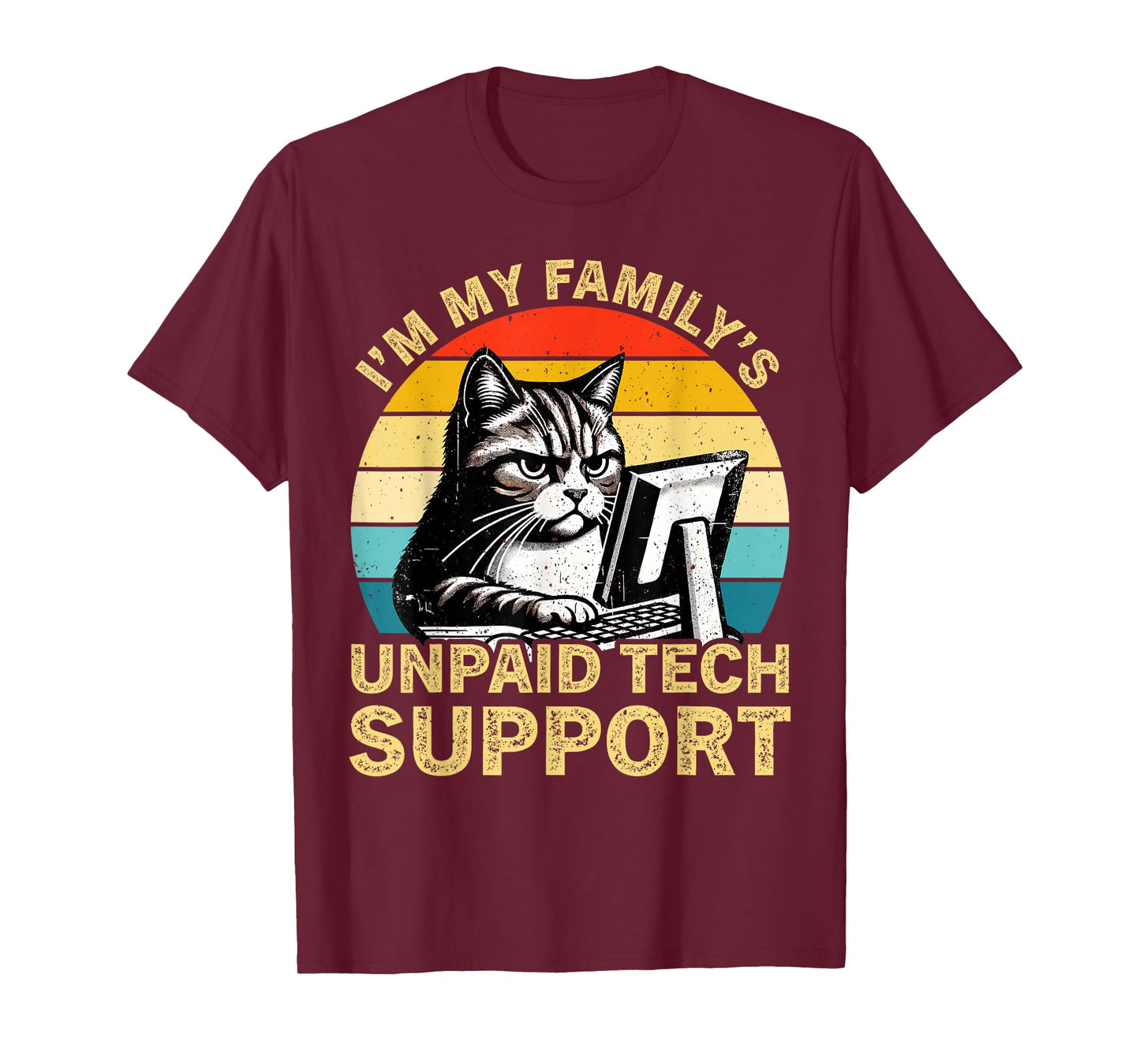 I'm My Family's Unpaid Tech Support Retro Computer Engineer T-Shirt