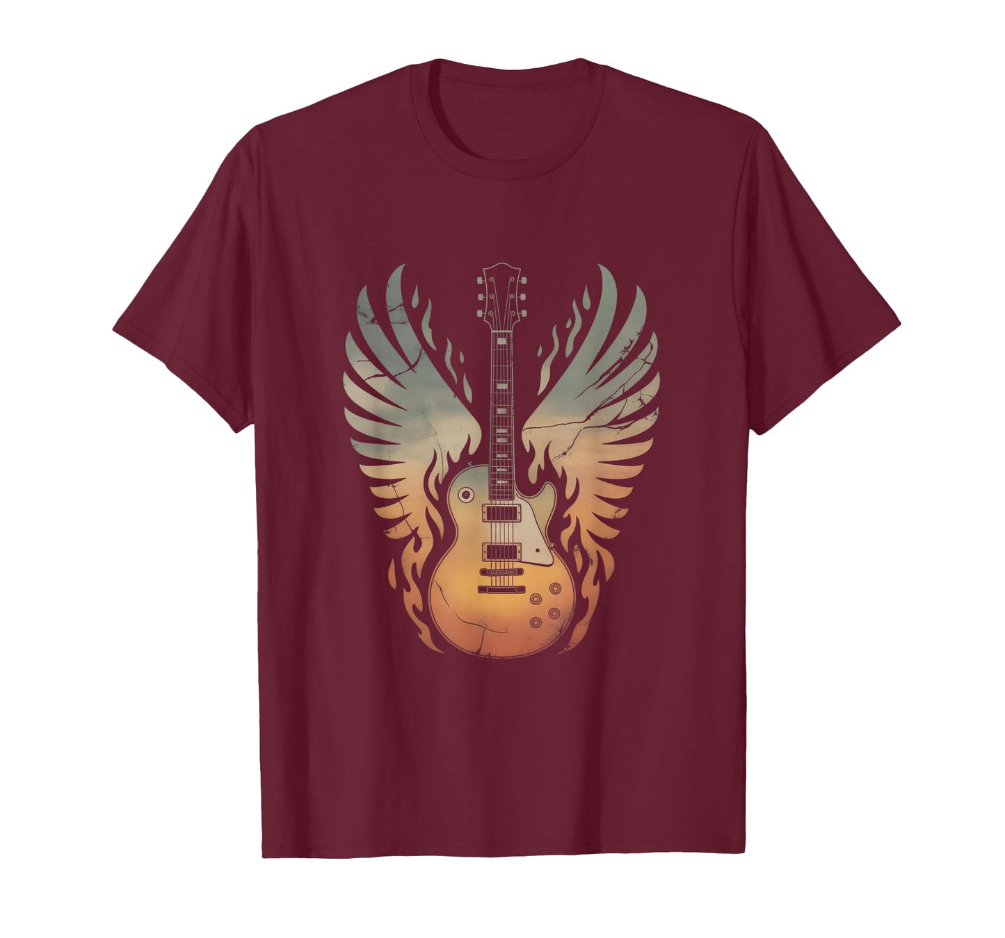 Vintage Electric Guitar Wings Rock and Roll Guitarist Gifts T-Shirt