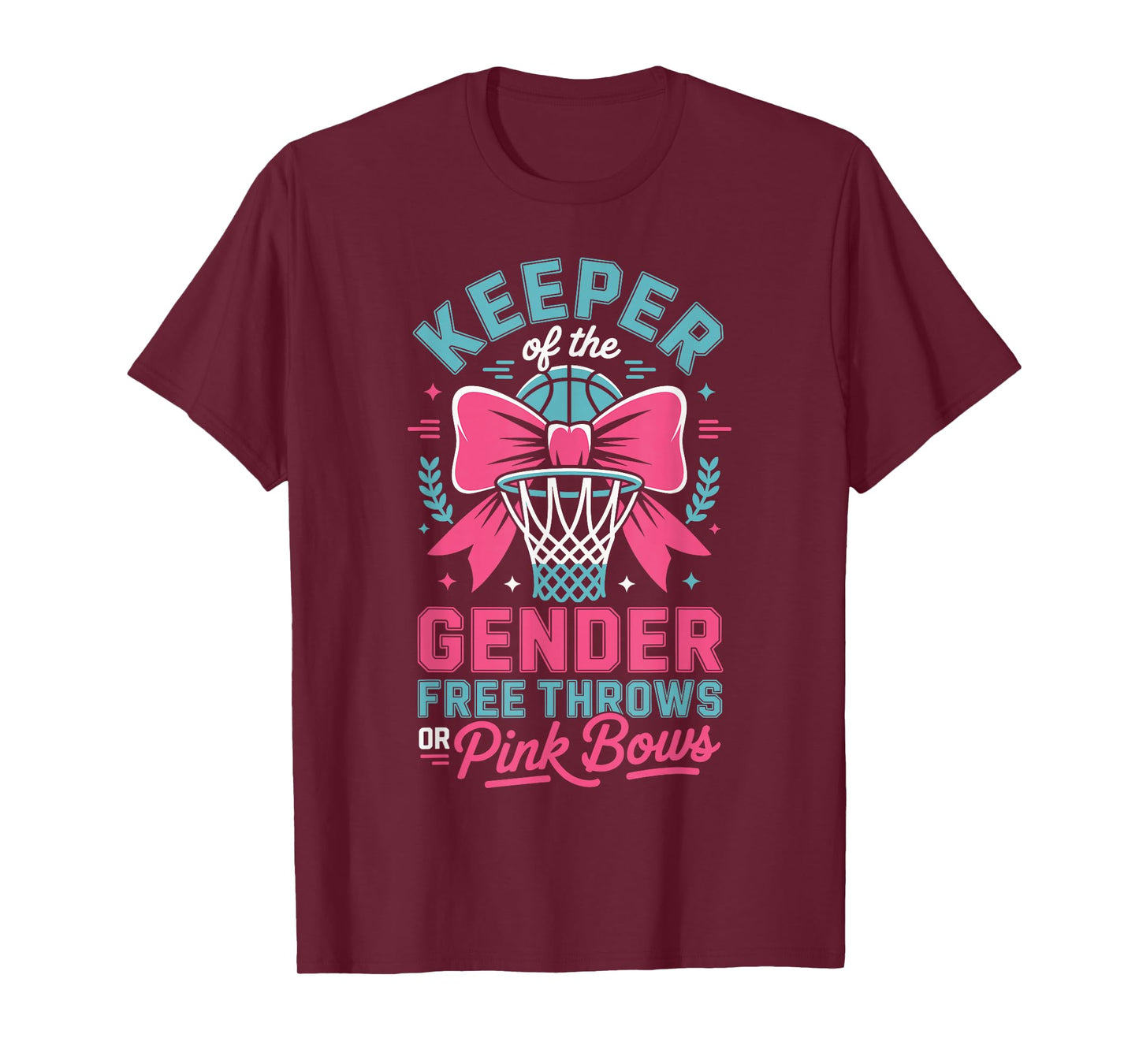 Keeper of The Gender Reveal Free Throws or Pink Bows Party T-Shirt