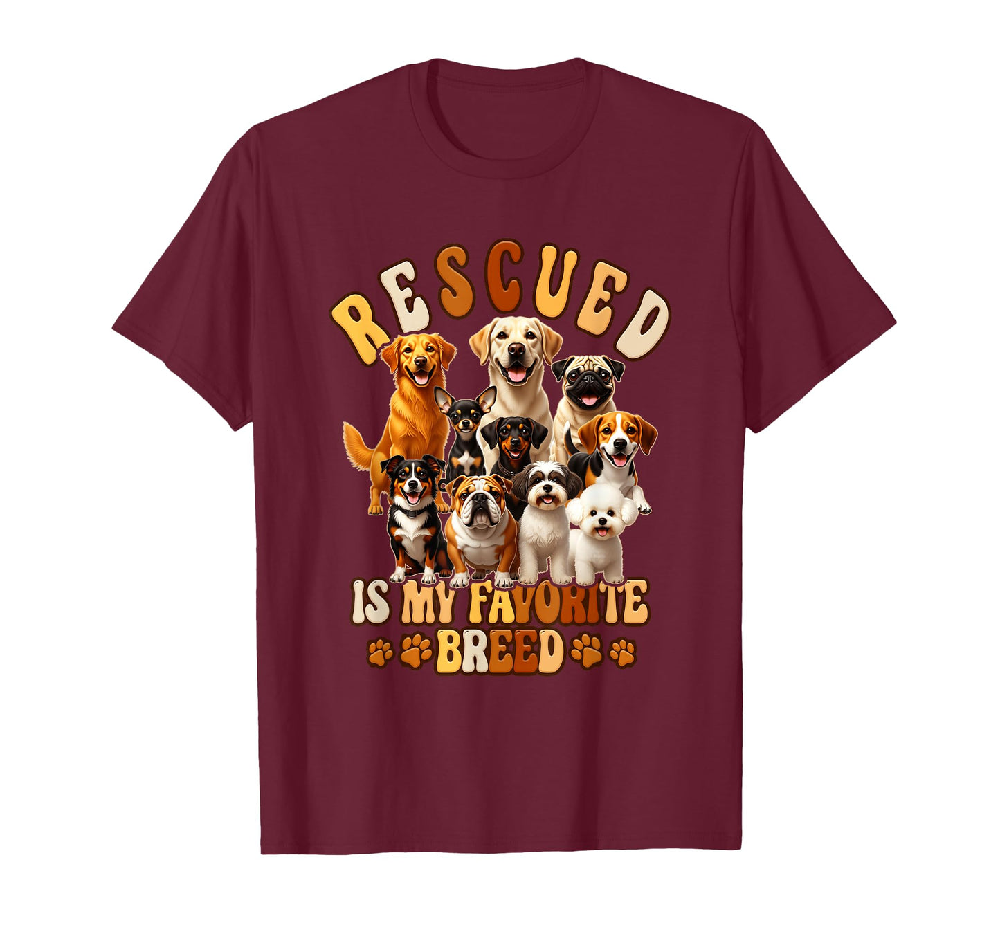 Rescued is My Favorite Breed Animal Rescue Dog Lover T-Shirt