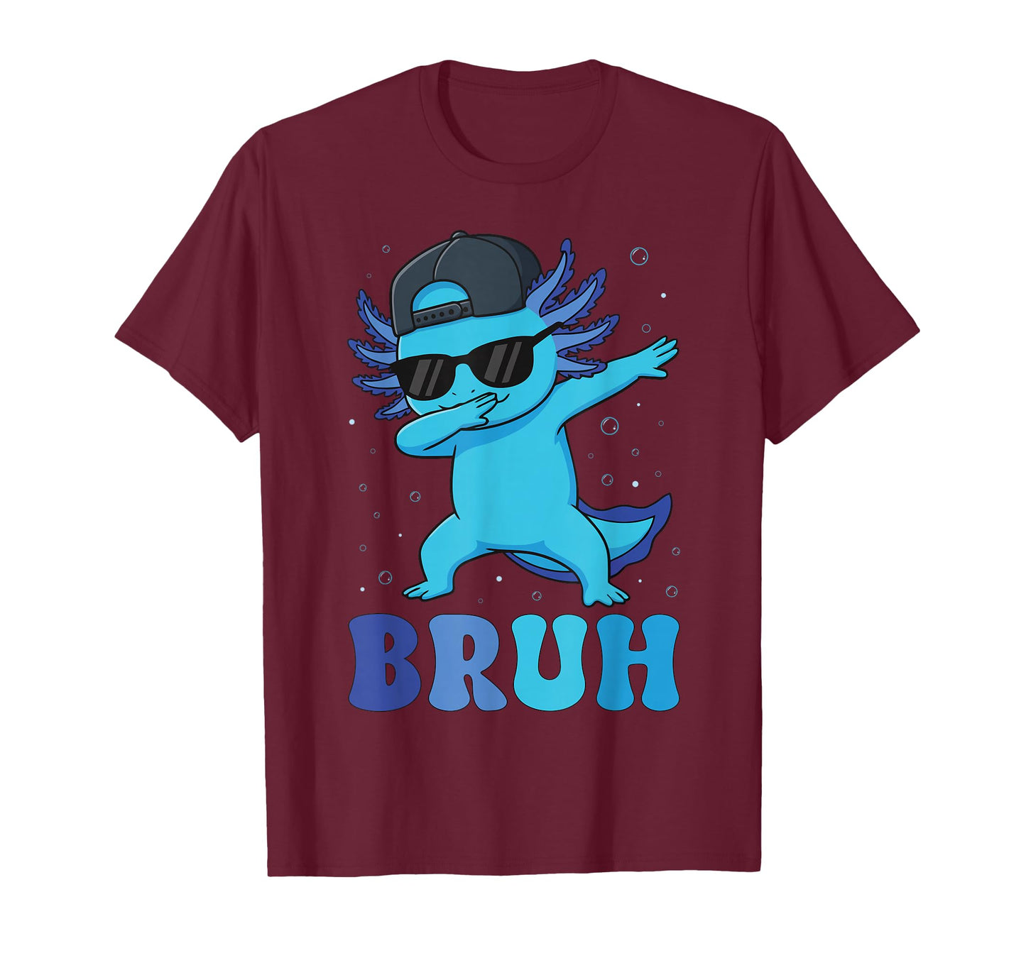 Bruh Dabbing Axolotl Funny Mens Kids Boys Teens Axolotls T-Shirt
