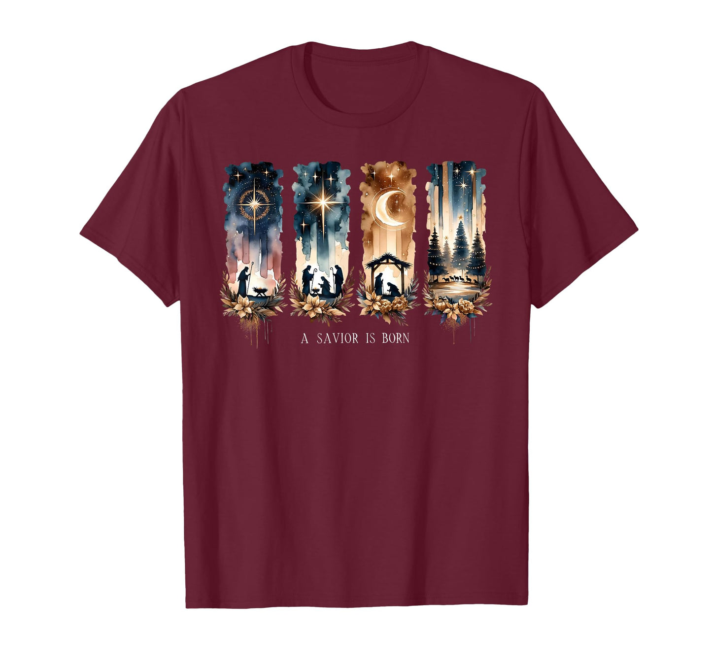 A Savior is Born Jesus Christian Pajamas Holiday Christmas T-Shirt