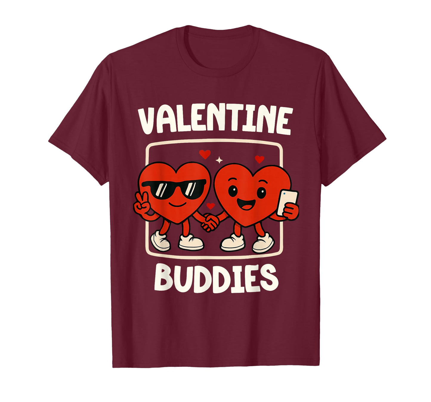 Valentine Buddies Twin Bestie Friends Matching Boys Kids T-Shirt