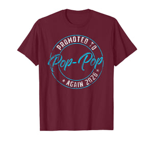 Promoted to Pop-Pop Again 2026 Grandpa Vintage Reveal T-Shirt
