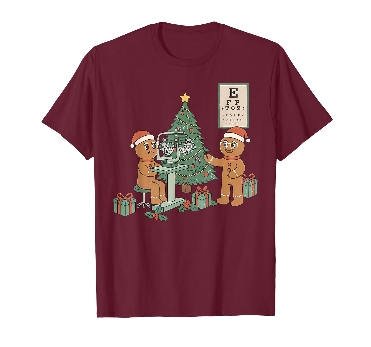 Optometry Gingerbread Christmas Optician Sight Squad Eye Dr T-Shirt