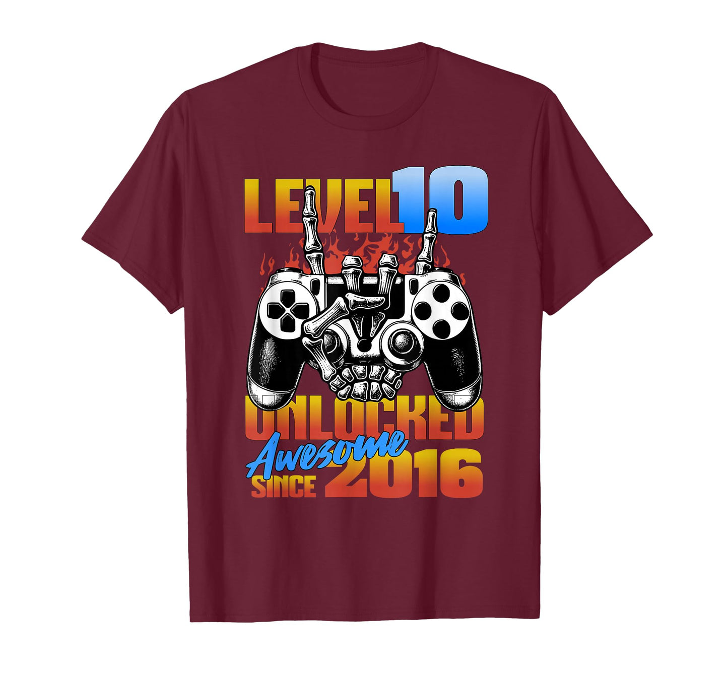 Level 10 Unlocked Awesome Since 2016 10th Birthday Boy T-Shirt
