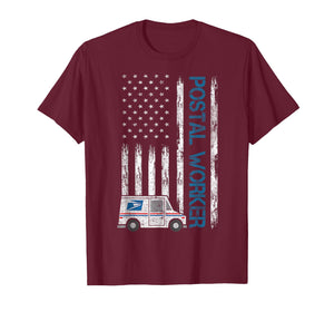 USA Flag Patriotic Postal Worker Mailman Mail Lady Novelty T-Shirt