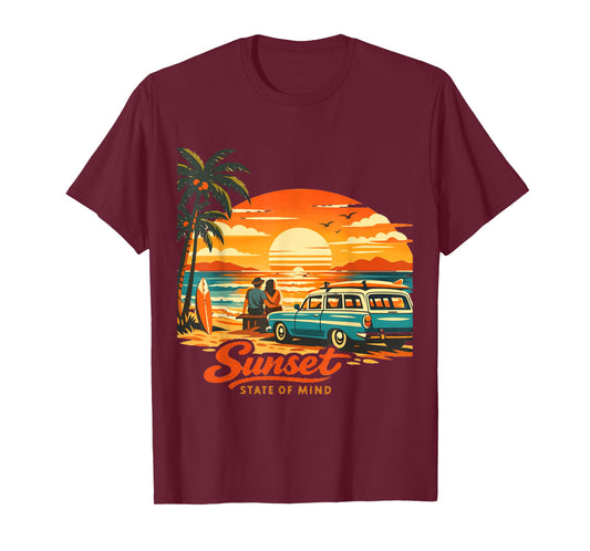 Beach Vibes 60s Sunset Surfers Retro T-Shirt