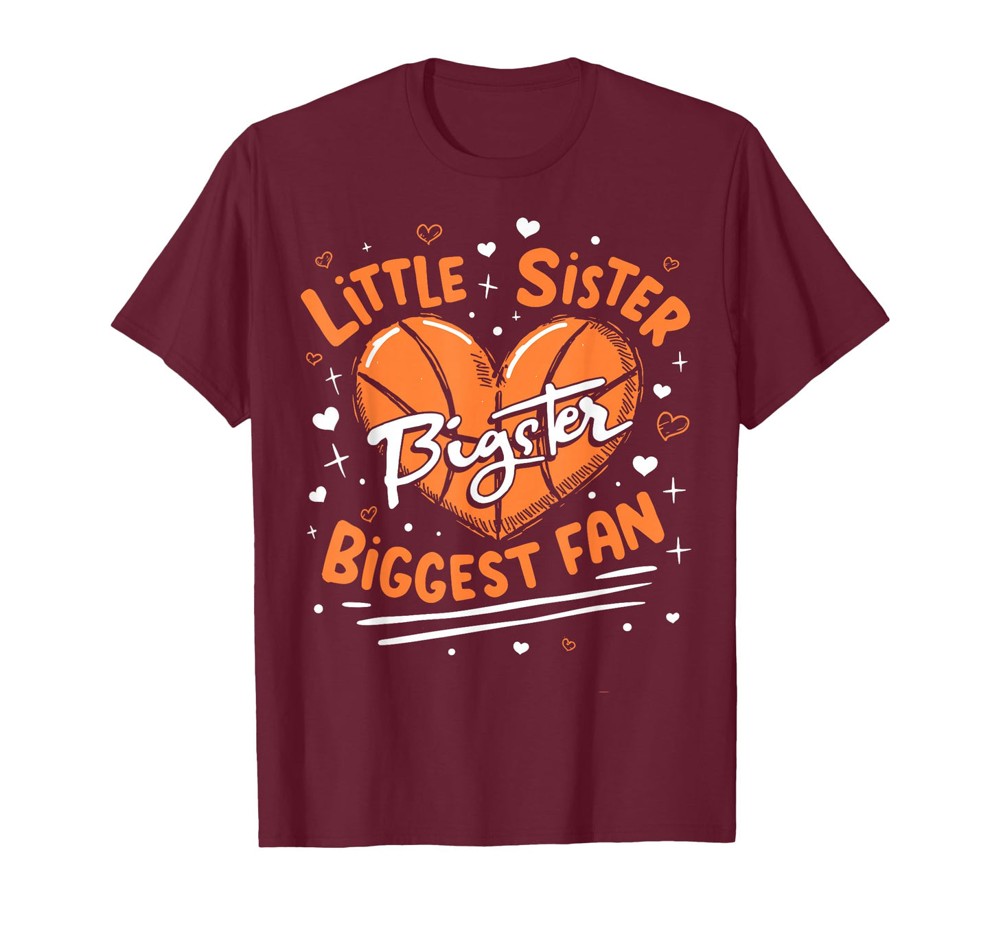 Little Sister Biggest Fan Brother Bigster of Basketball Girl T-Shirt