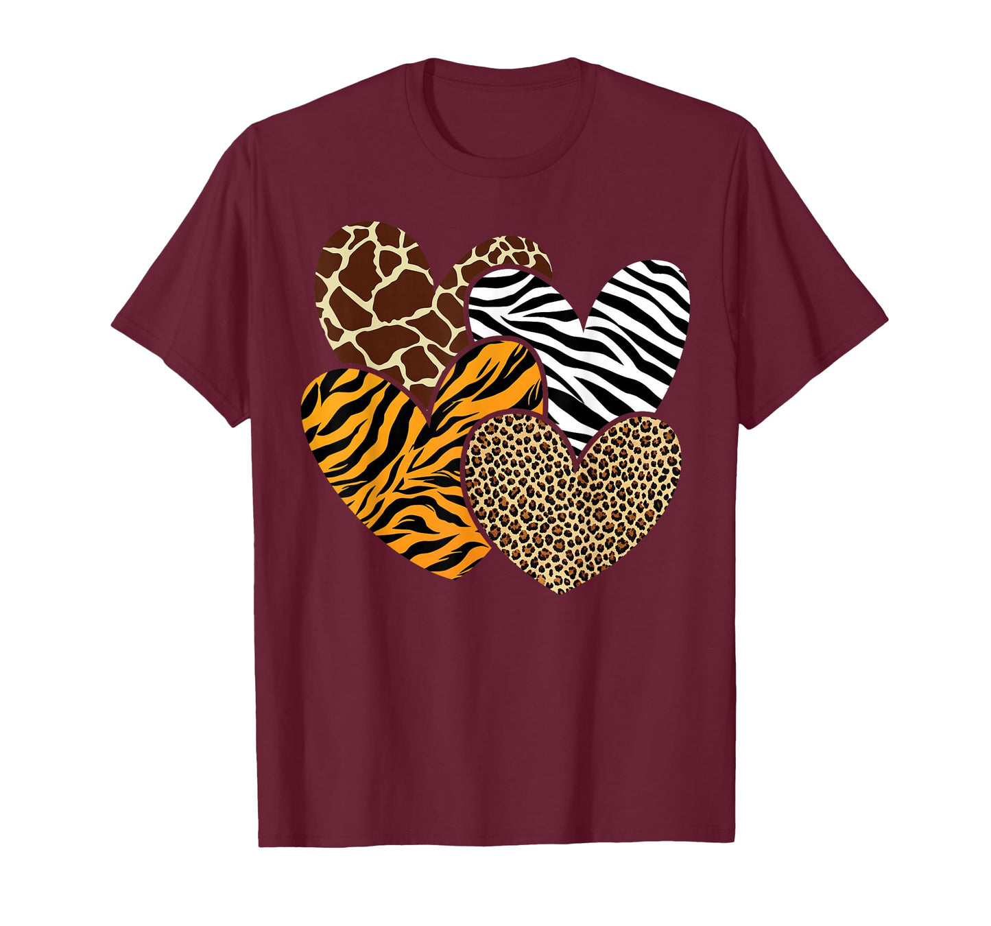 Girls Animal Print Clothes Kids Cheetah Leopard Heart T-Shirt