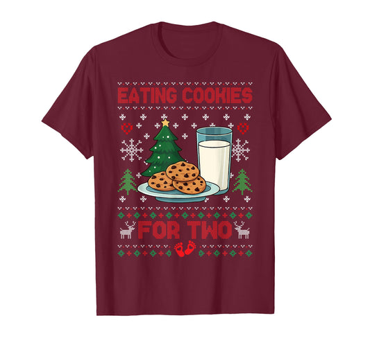 Pregnancy New Mom Baby Pregnant Christmas Couples Sweater T-Shirt