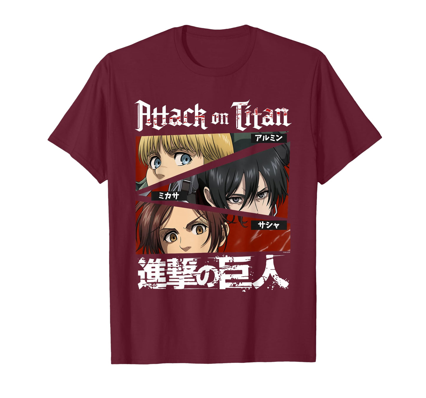Attack on Titan Season 4 Character Eyes and Kanji Anime T-Shirt
