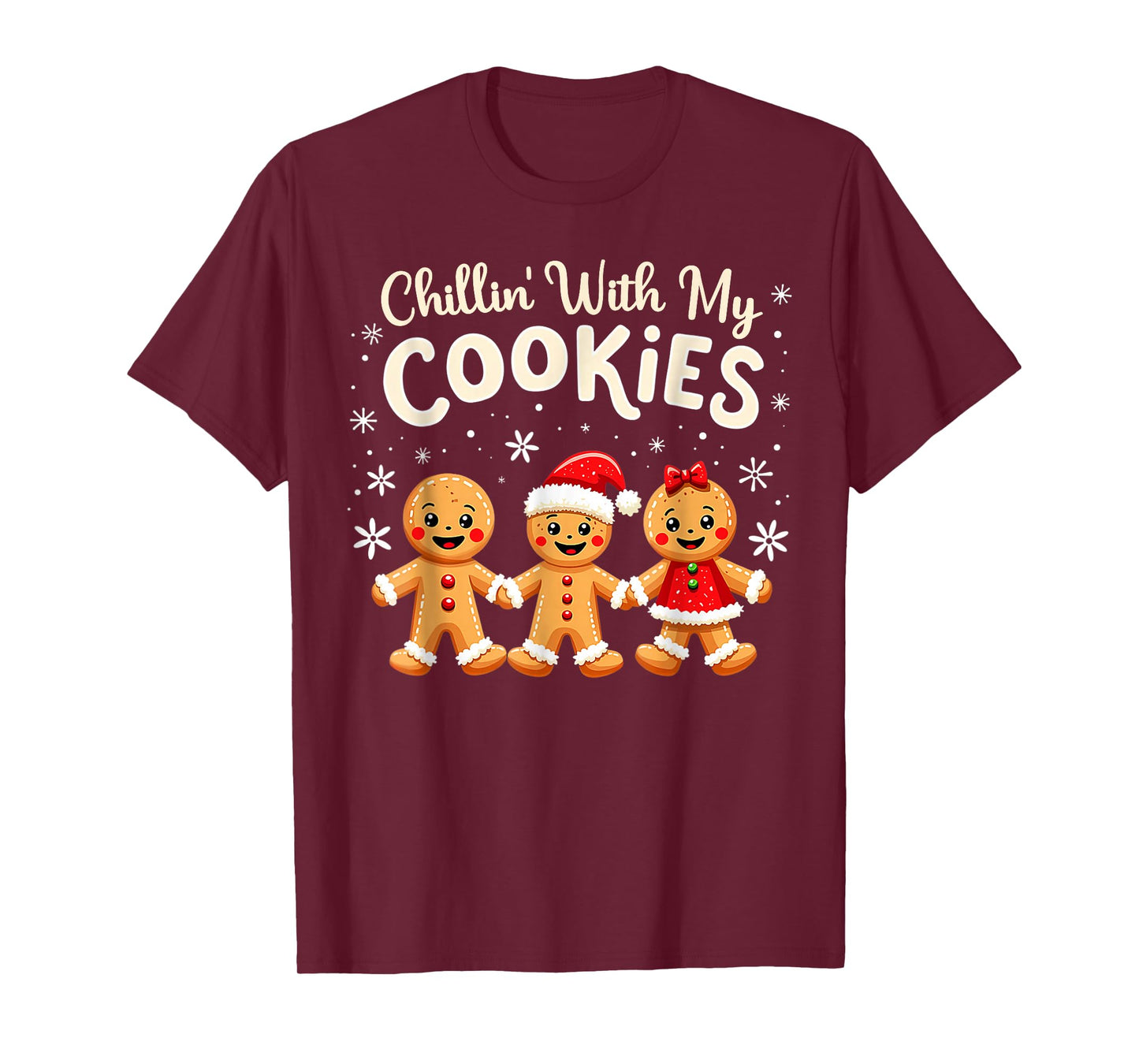 Hangin with My Cookies Gingerbread Women Christmas Teacher T-Shirt
