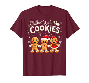 Hangin with My Cookies Gingerbread Women Christmas Teacher T-Shirt
