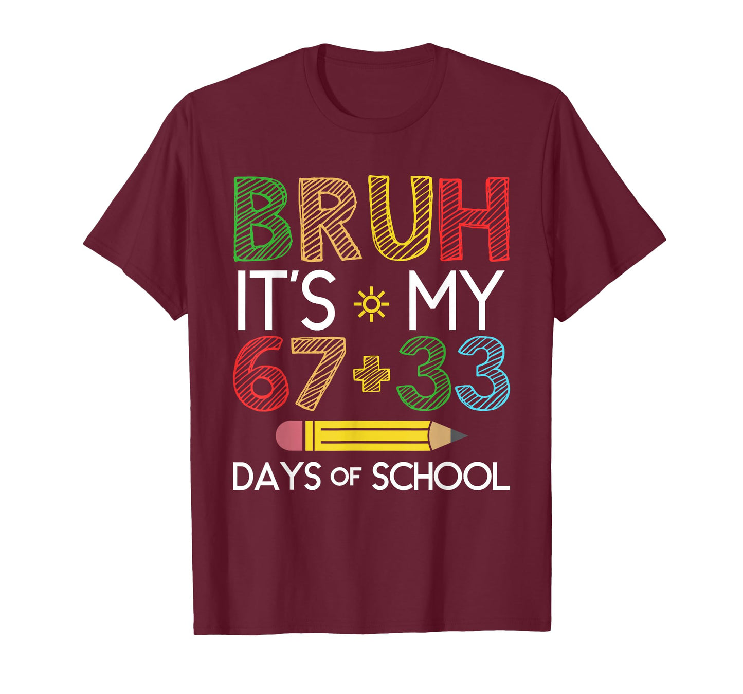 Bruh It's My 100 Days of School 67 100th Days Kid Students T-Shirt