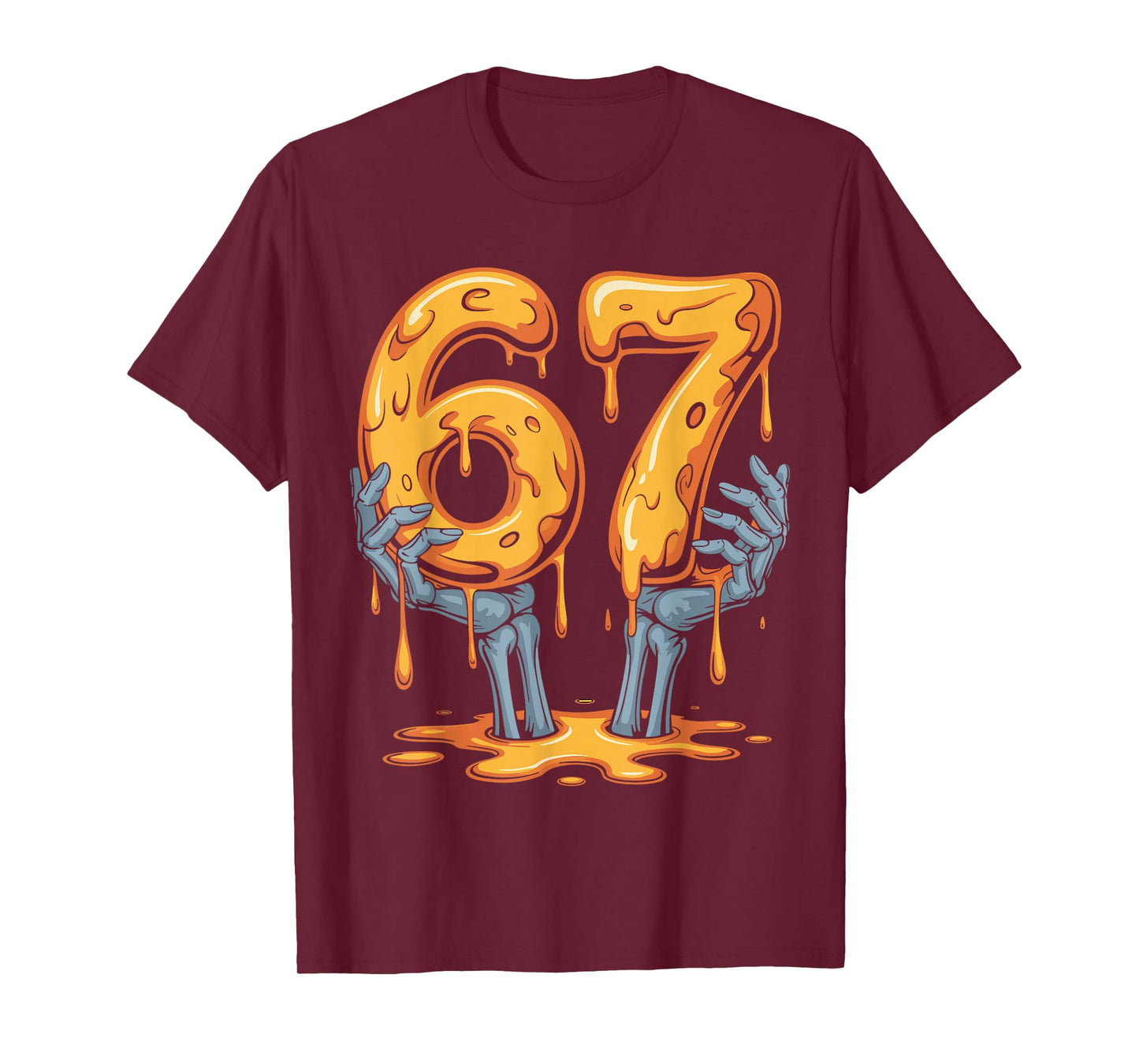 67 Drip Funny Skeleton Halloween 67 Meme Ice Cream for Kids T-Shirt