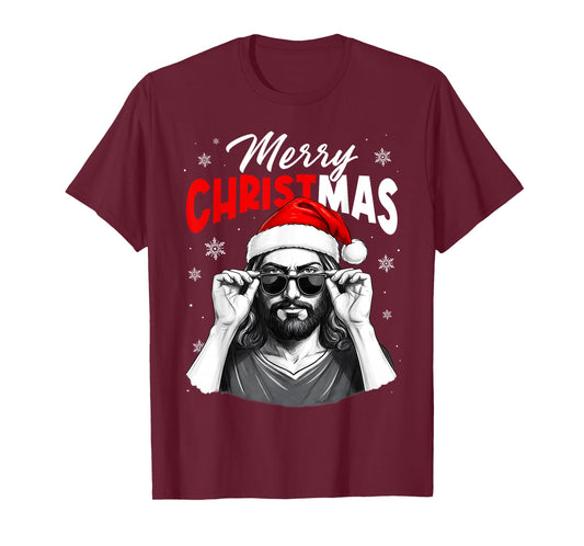 Merry Christmas Christian Jesus Pajamas Pjs Men Women Xmas T-Shirt