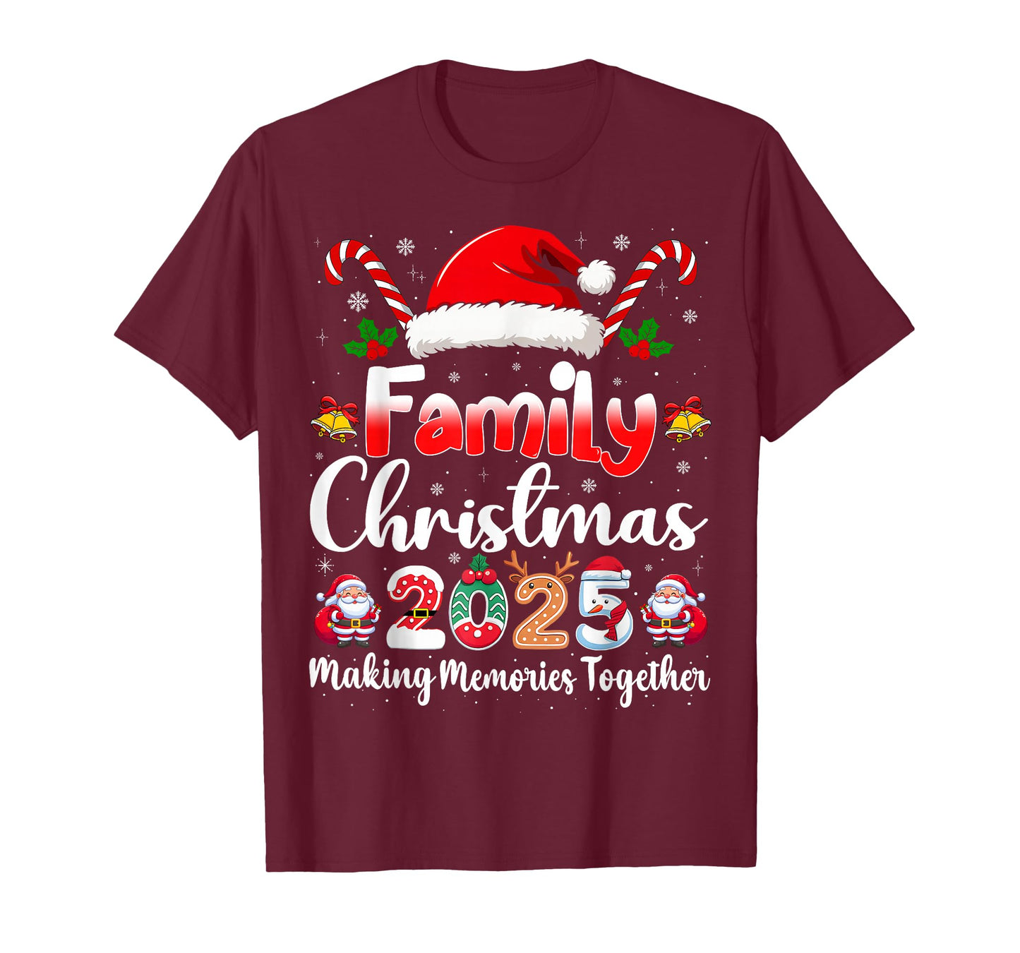 Family Crew Christmas Squad 2025 Funny Xmas Matching Pajamas T-Shirt